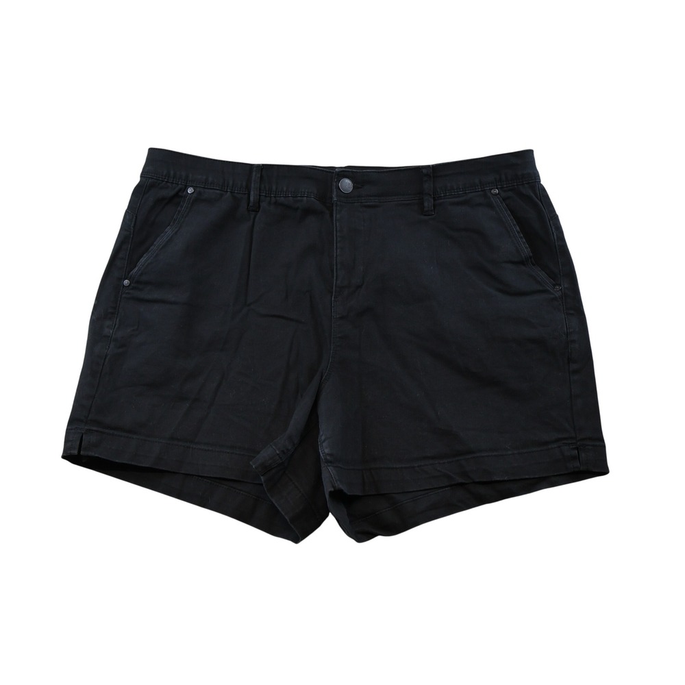 One 5 One Womens 18W Shorts Black Goddess Fit Stretch Cotton MSHL20709Z